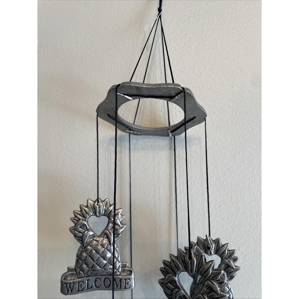 Vintage Carson Metal Wind Chime USA Made Pineapple Welcome Hospitality Decor - Picture 3 of 16